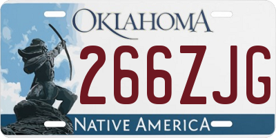 OK license plate 266ZJG
