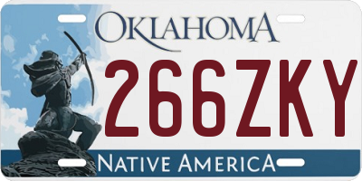 OK license plate 266ZKY