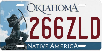 OK license plate 266ZLD