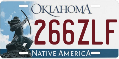 OK license plate 266ZLF