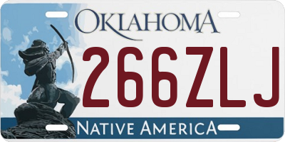 OK license plate 266ZLJ