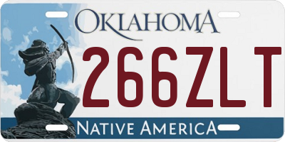 OK license plate 266ZLT