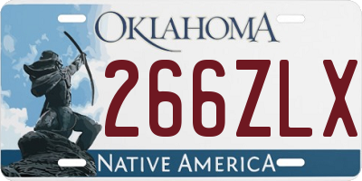 OK license plate 266ZLX