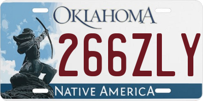 OK license plate 266ZLY