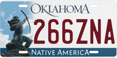 OK license plate 266ZNA