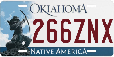 OK license plate 266ZNX