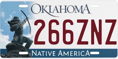 OK license plate 266ZNZ