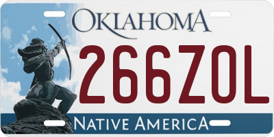 OK license plate 266ZOL