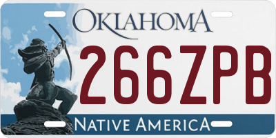 OK license plate 266ZPB