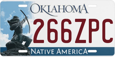 OK license plate 266ZPC