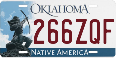 OK license plate 266ZQF