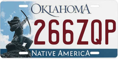 OK license plate 266ZQP