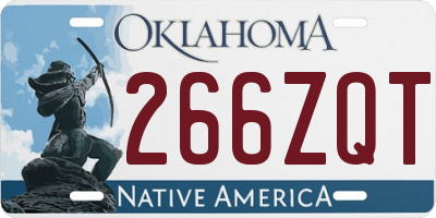 OK license plate 266ZQT
