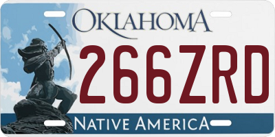 OK license plate 266ZRD