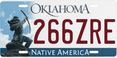 OK license plate 266ZRE