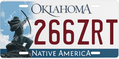 OK license plate 266ZRT