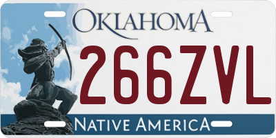 OK license plate 266ZVL