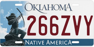 OK license plate 266ZVY