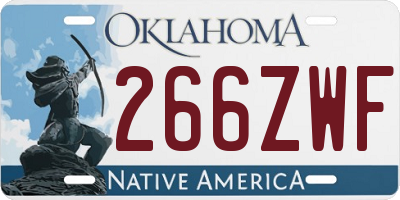 OK license plate 266ZWF