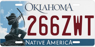 OK license plate 266ZWT