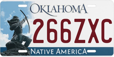 OK license plate 266ZXC