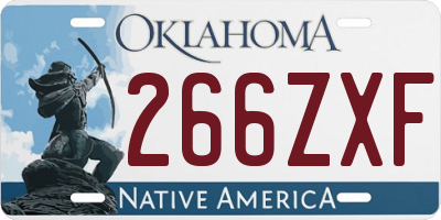 OK license plate 266ZXF