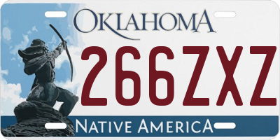 OK license plate 266ZXZ