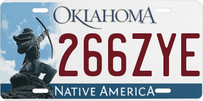 OK license plate 266ZYE