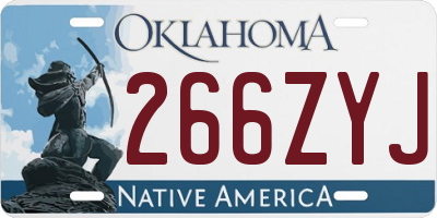 OK license plate 266ZYJ