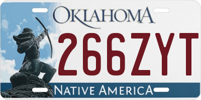 OK license plate 266ZYT