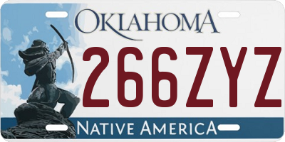 OK license plate 266ZYZ