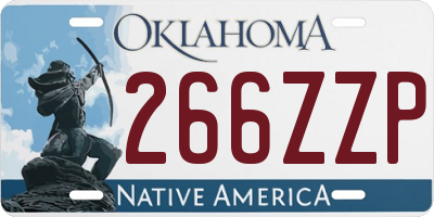 OK license plate 266ZZP