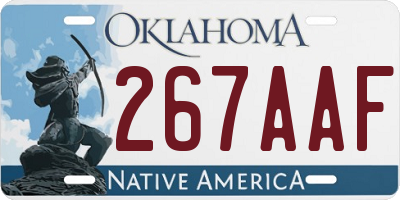 OK license plate 267AAF