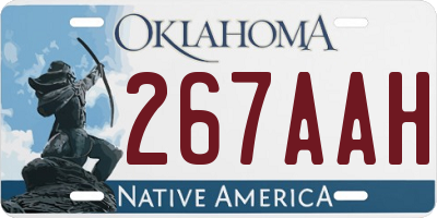 OK license plate 267AAH