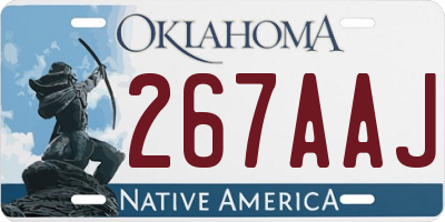 OK license plate 267AAJ