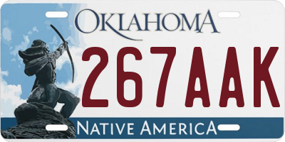 OK license plate 267AAK