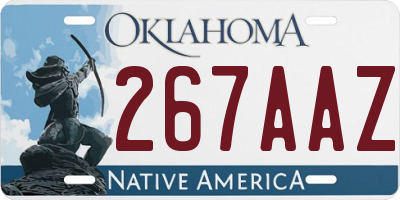 OK license plate 267AAZ