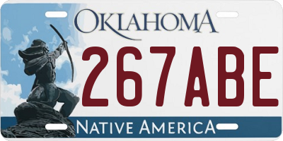 OK license plate 267ABE