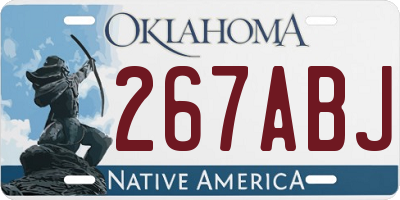 OK license plate 267ABJ