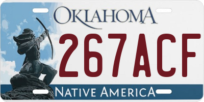 OK license plate 267ACF