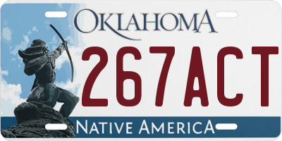 OK license plate 267ACT