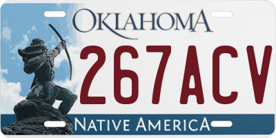 OK license plate 267ACV
