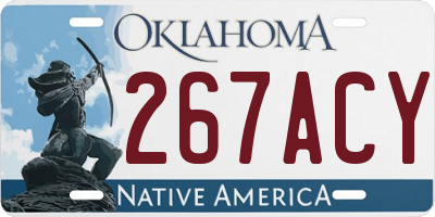 OK license plate 267ACY
