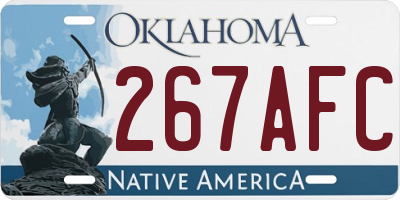 OK license plate 267AFC