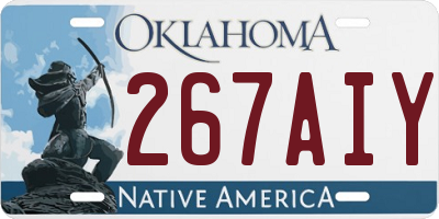 OK license plate 267AIY