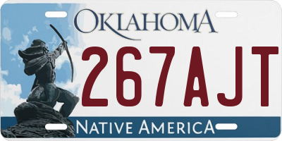 OK license plate 267AJT