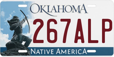 OK license plate 267ALP