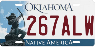 OK license plate 267ALW