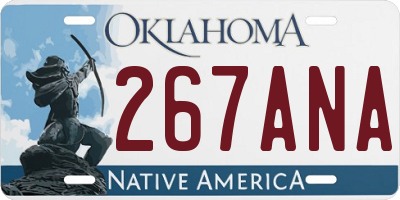 OK license plate 267ANA