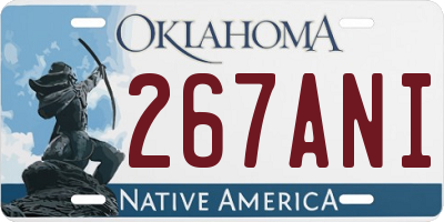 OK license plate 267ANI